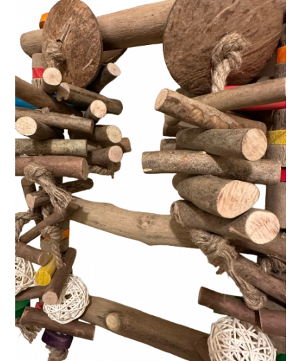 Parrot-Supplies Mega Natural Wood Activity Climbing Swing XL Parrot Toy Parrot-Supplies Mega Natural Wood Activity Climbing Swing XL Parrot Toy